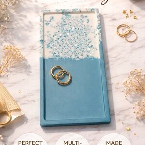 Blue and White Resin Jewelry Tray